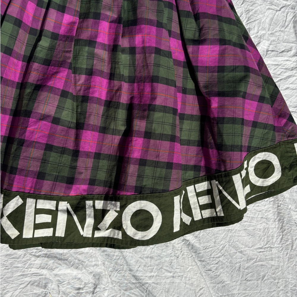 Kenzo Olive Suede A-Line Skirt - Picture 3 of 6